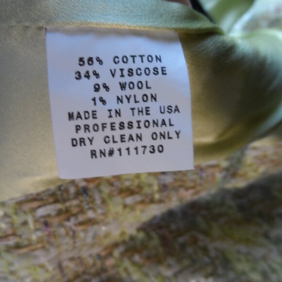 Douglas Hannant Light Green Houndstooth PatternTweed Skirt Suit Size 6 - Picture 16 of 16